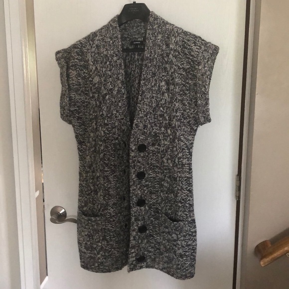 Express Shaker Stitch Sweater Coat Marled Grey - Picture 1 of 7